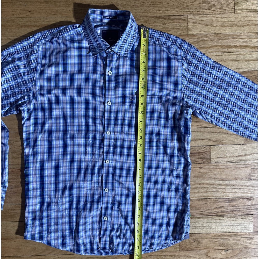 Park Avenue Men's Blue Plaid Dress Casuals Shirt | Size 40 CM/Medium 100% Cotton